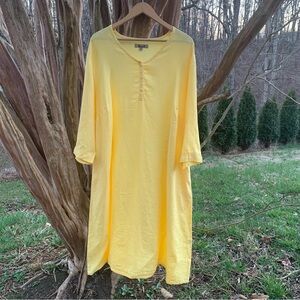 Flax Linen Long Sleeve Dess in a Sunny Yellow